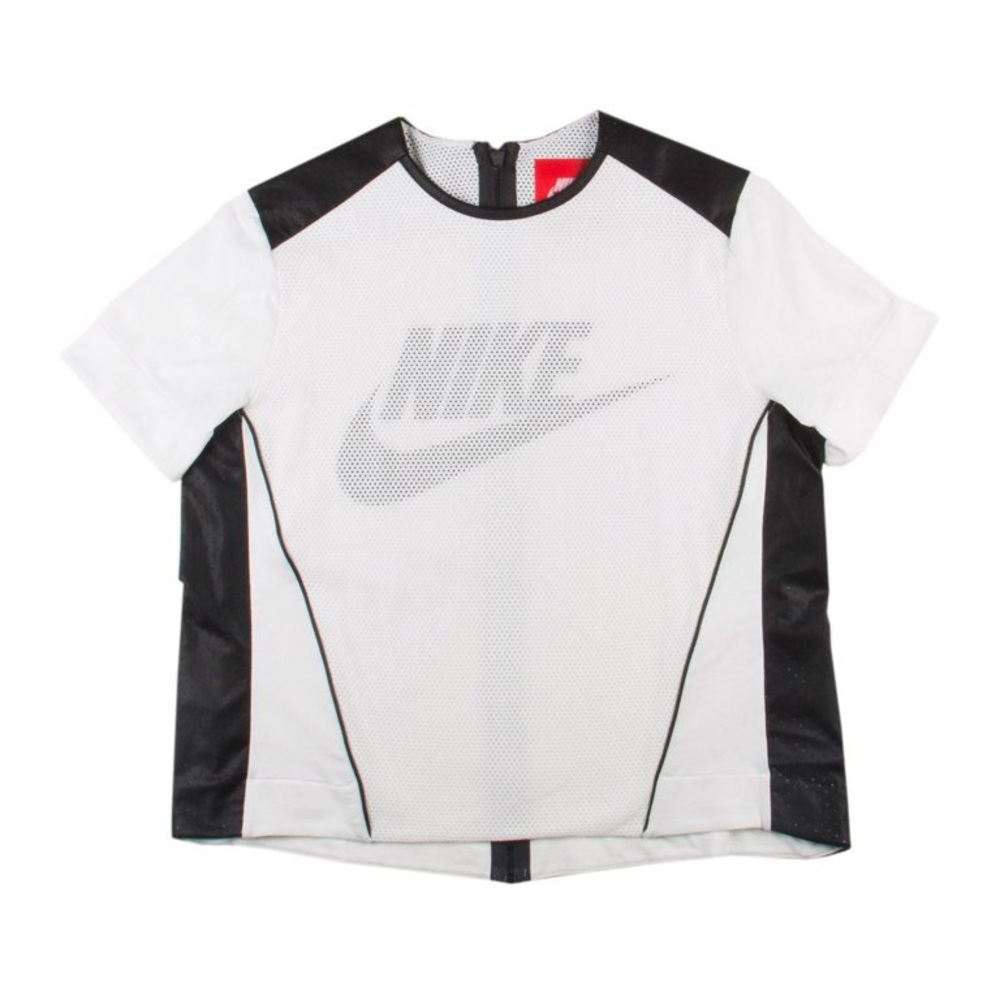 NWT Nike Womens WOMENS NSW Perforated Faux Leather White/Black 749130-100 SMALL